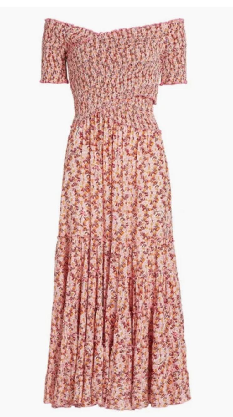 Poupette St Barth Soledad dress Pink Red Blue White Floral Size 4